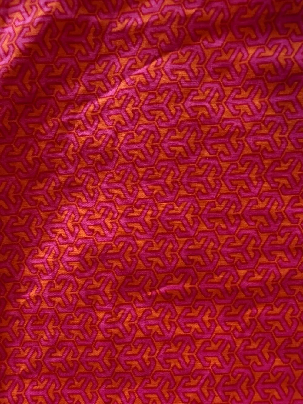 Tory Burch Drawstring Dust Bag Orange Pink Geometric Print Extra Large 23.5 x 22